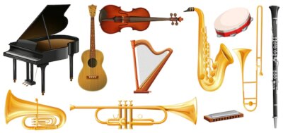 Free Vector | Different types of classical music instruments