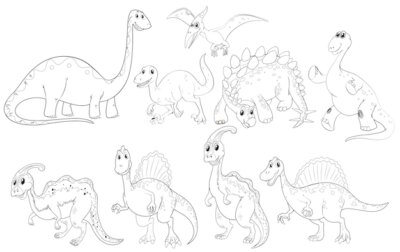 Free Vector | Different types of dinosaurs