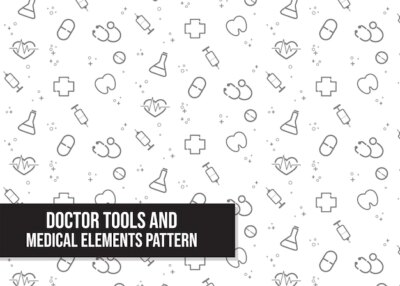 Free Vector | Doctor tools and medical elements pattern cartoon hand drawn cartoon art illustration