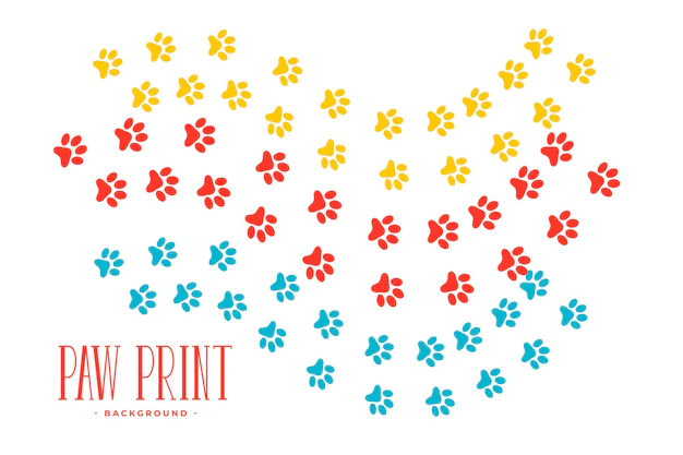 Free Vector | Dog or cat paw prints trail