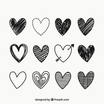 Free Vector | Doodle heart collection