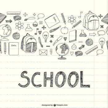 Free Vector | Drawing school items on a notebook