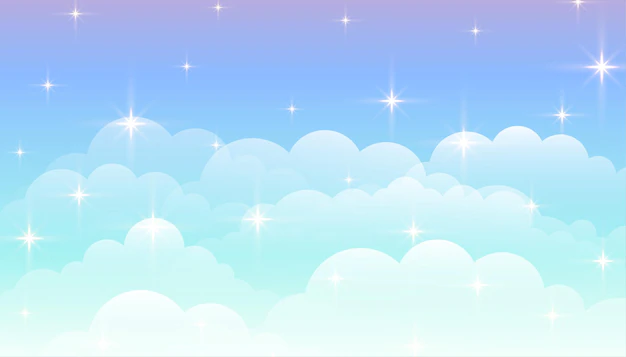 Free Vector | Dreamy magical clouds with stars