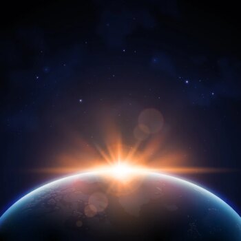 Free Vector | Earth sunrise light effect