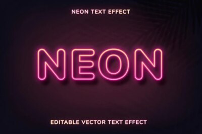 Free Vector | Editable neon text effect template