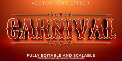 Free Vector | Editable text effect, carnival circus text style