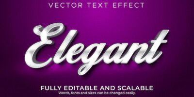 Free Vector | Editable text effect elegant silver text style