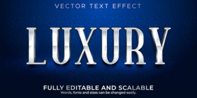 Free Vector | Editable text effect luxury silver text style