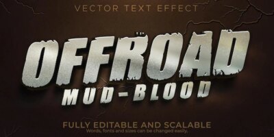 Free Vector | Editable text effect offroad, 3d dirty and adventure font style