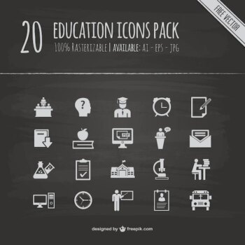 Free Vector | Education icons pack