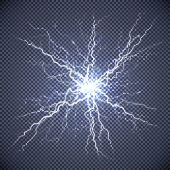 Free Vector | Electric lightning realistic transparent background