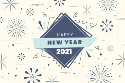 Free Vector | Elegant fireworks flat design happy new year 2021