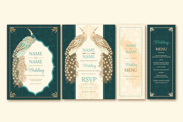 Free Vector | Elegant wedding stationery