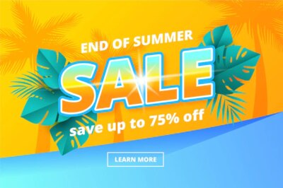 Free Vector | End of season summer sale promotion