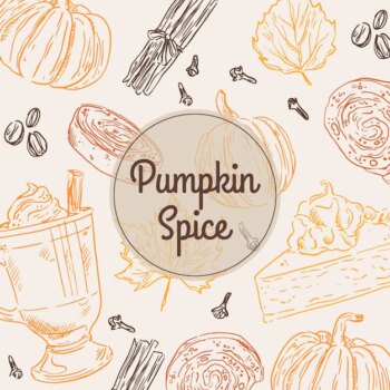 Free Vector | Engraving hand drawn pumpkin spice illustration