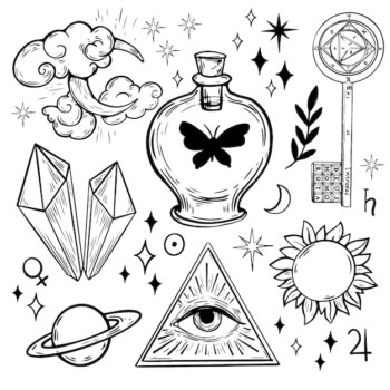 Free Vector | Esoteric elements collection