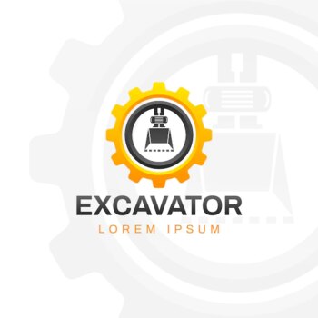 Free Vector | Excavator construction logo