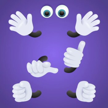 Free Vector | Eyes and gloved hands of personage