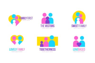 Free Vector | Family logo collection