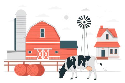 Free Vector | Farm house concept illustration