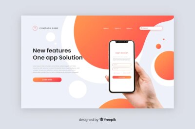 Free Vector | Features technology landing page