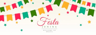 Free Vector | Festa junina flags garland decoration banner
