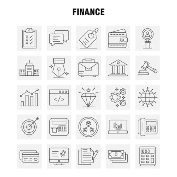 Free Vector | Finance line icons set for infographics, mobile ux/ui kit