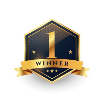 Free Vector | First place number one winner golden label design