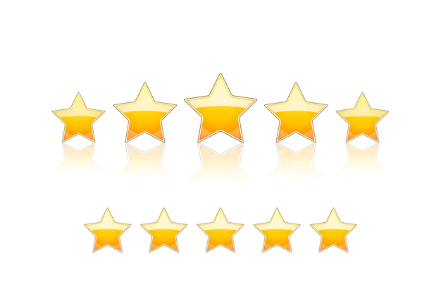 Free Vector | Five gold stars isolated