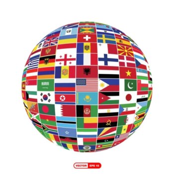 Free Vector | Flags globe