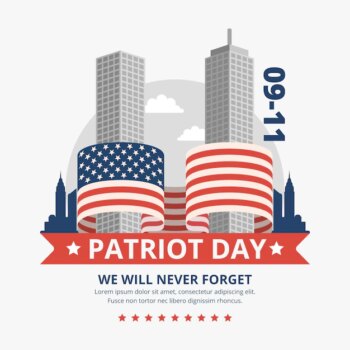 Free Vector | Flat 9.11 patriot day illustration