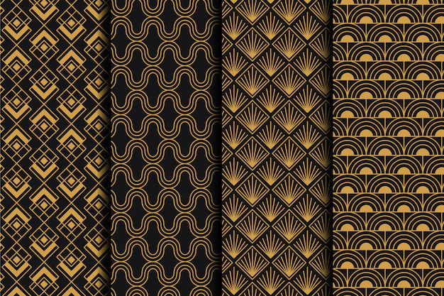 Free Vector | Flat art deco pattern collection