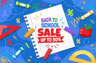 Free Vector | Flat back to school sales background