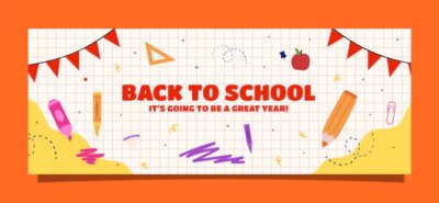 Free Vector | Flat back to school social media cover template