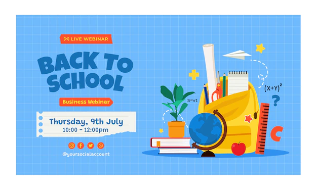 Free Vector | Flat back to school webinar template