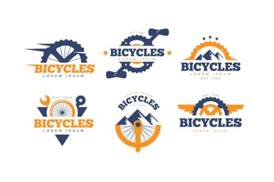 Free Vector | Flat bike logo collection