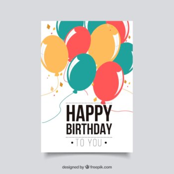 Free Vector | Flat birthday card with balloons