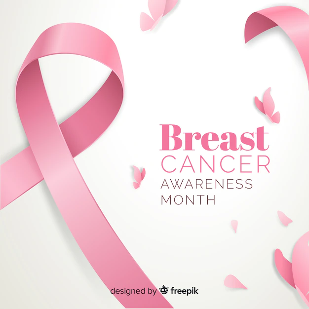 Free Vector | Flat breast cancer awareness with ribbon