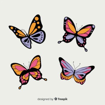 Free Vector | Flat butterfly collection