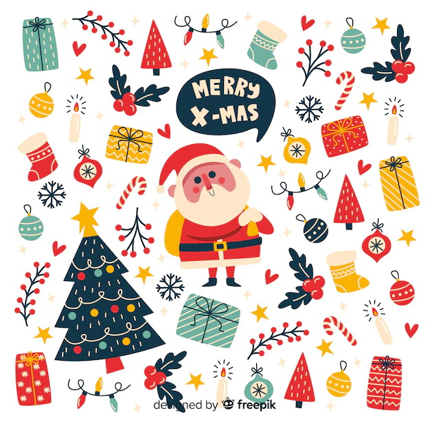 Free Vector | Flat christmas element collection