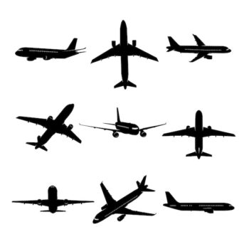 Free Vector | Flat design airplane silhouette illustration