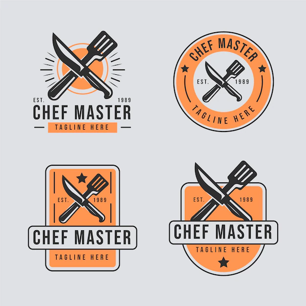 Free Vector | Flat design chef logo template