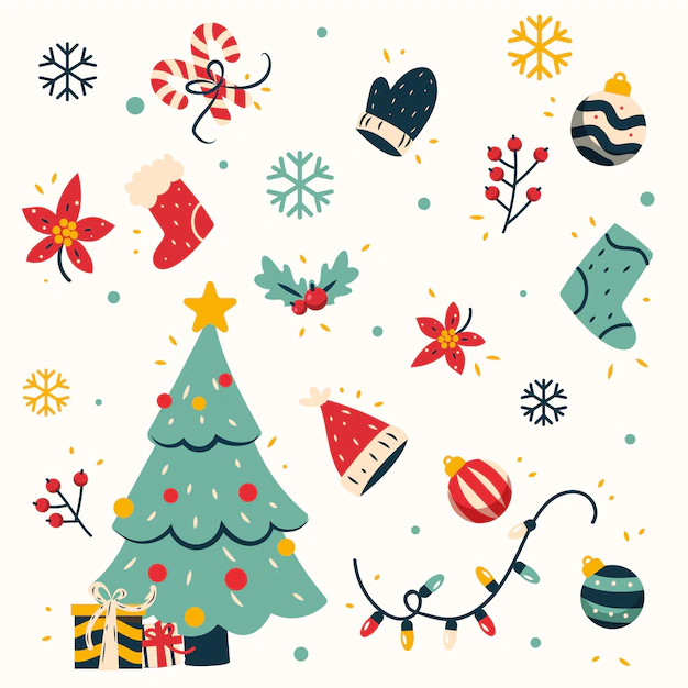 Free Vector | Flat design christmas element collection