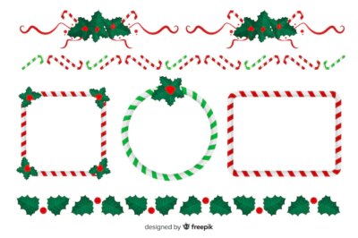 Free Vector | Flat design christmas frames and borders collection