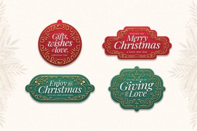 Free Vector | Flat design christmas label collection