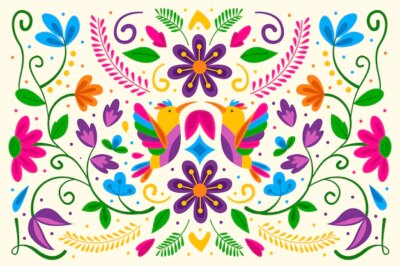 Free Vector | Flat design colorful mexican background