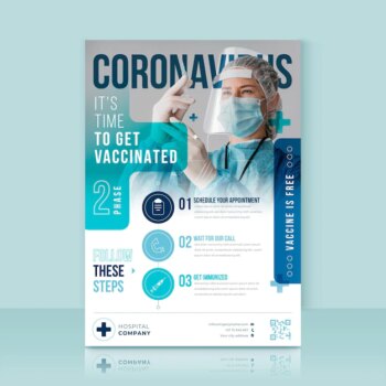 Free Vector | Flat design coronavirus vaccination flyer