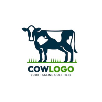 Free Vector | Flat design cow logo design