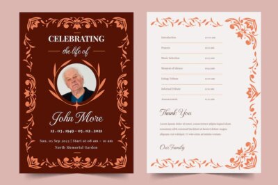 Free Vector | Flat design funeral order of service