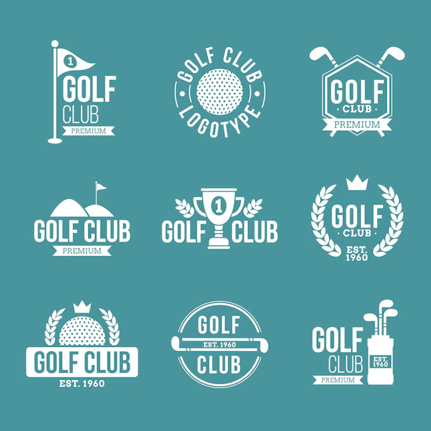 Free Vector | Flat design golf logo collection